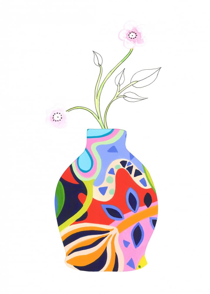 Colorful Patterned Vase by Isabelle Brent — canvas wall art