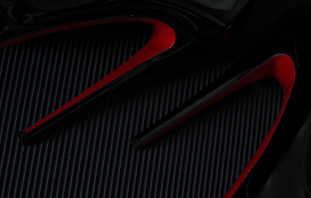 Sleek Red Curves by Erik Schottstaedt — canvas wall art