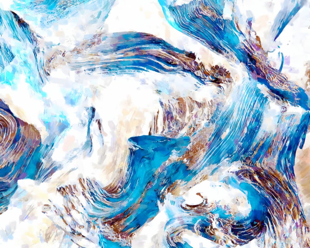 Fluid Blue Swirls by Uma Gokhale — canvas wall art