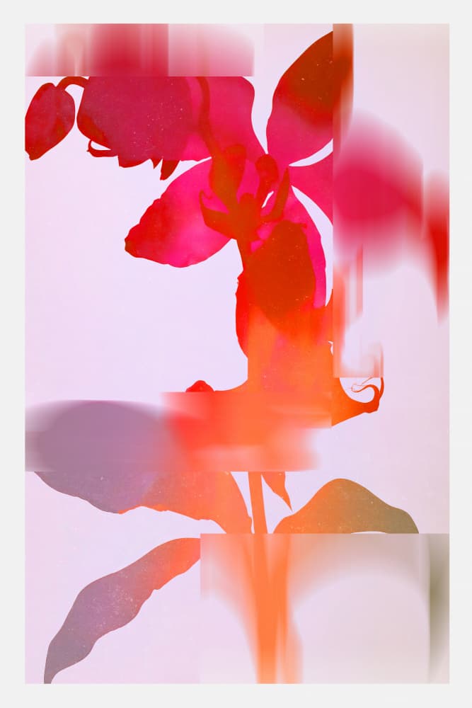 Vibrant Glitch Orchid by Treechild — canvas wall art