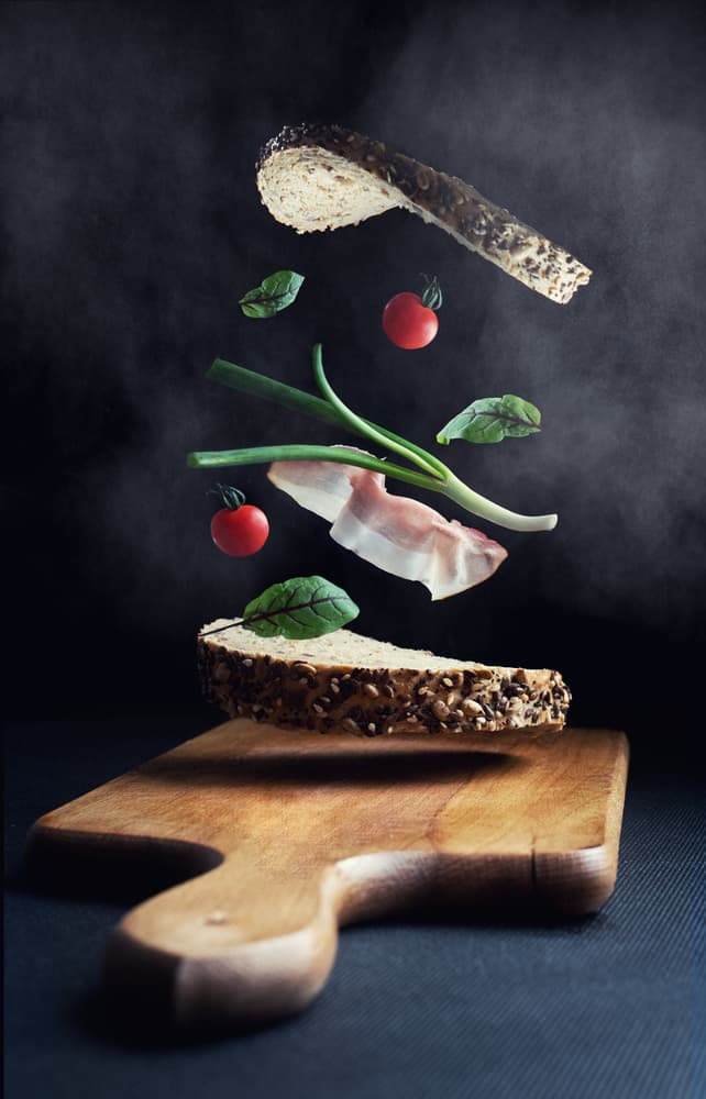 Floating Fresh Ingredients by Elena Karagyozova — canvas wall art