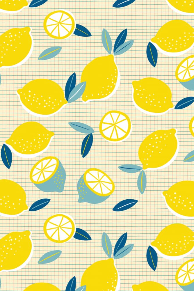 Vibrant Lemon Pattern by uta krogmann — canvas wall art