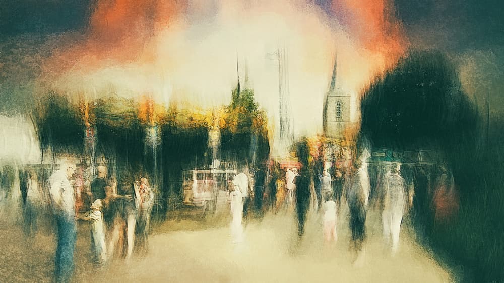 Impressionistic City Sunset by Jan van der Linden — canvas wall art