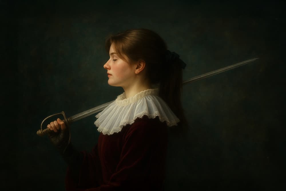 Renaissance Portrait with Sword by Ionel Onofras — canvas wall art