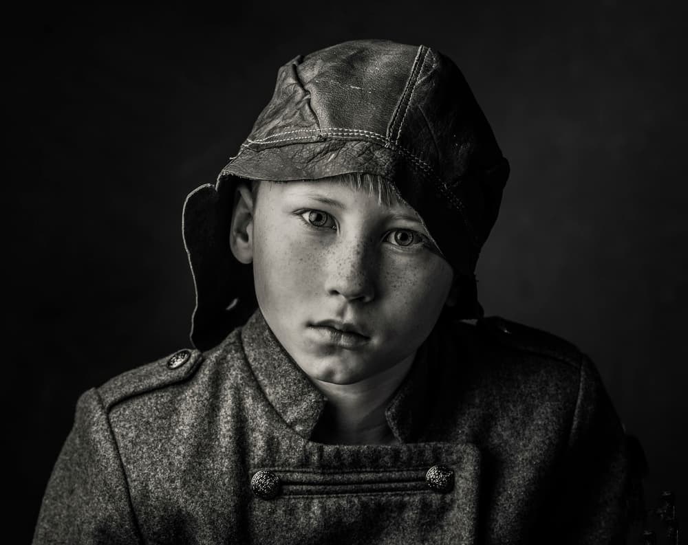 Vintage Boy Portrait by Ewa Cwikla — canvas wall art