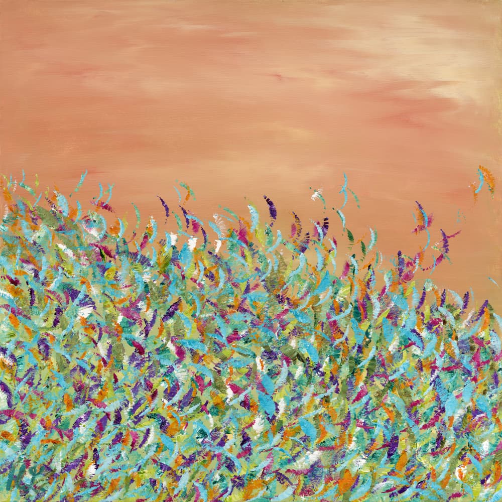 Colorful Birds Flying by Helen Joynson — canvas wall art