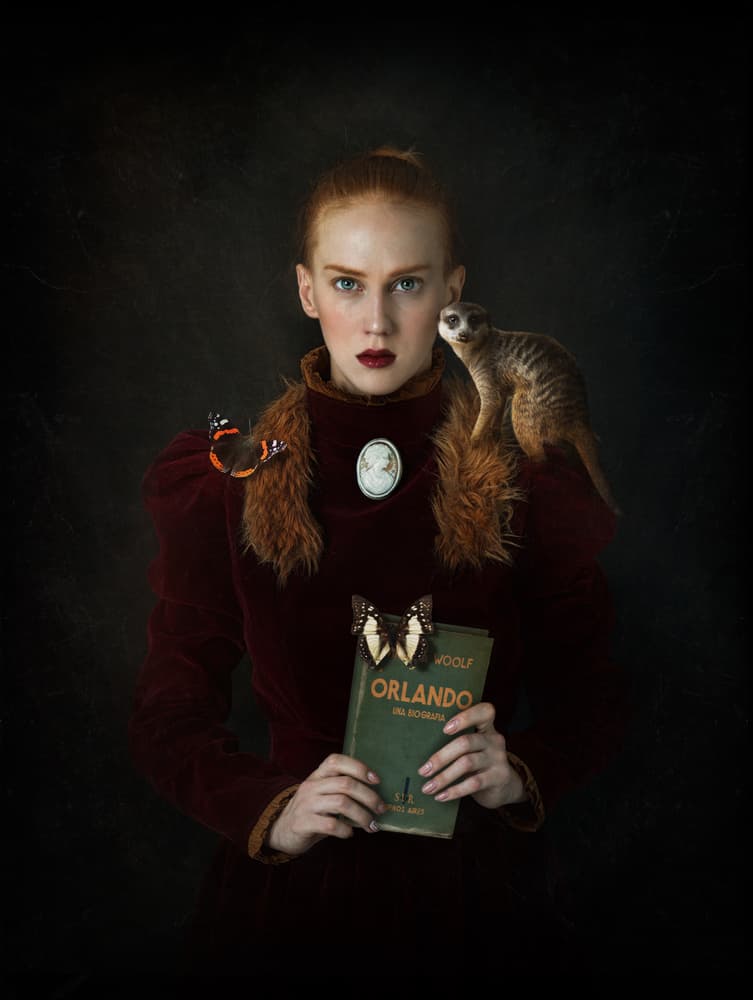 Redhead Meerkat Portrait by Svetlana Melik-Nubarova — canvas wall art