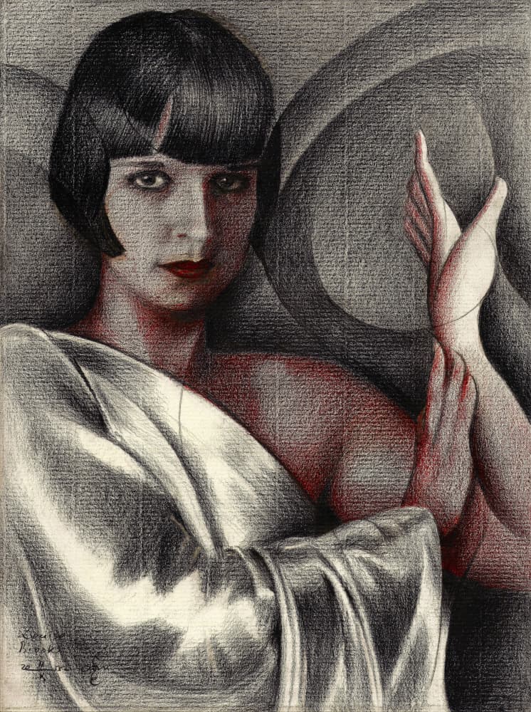 Elegant Woman Red Lips by Corné Akkers — canvas wall art