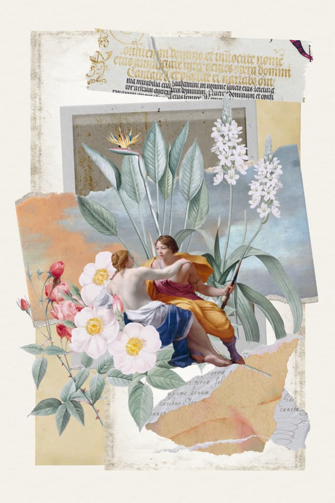 Classical Garden Collage by Marja van den Hurk — canvas wall art