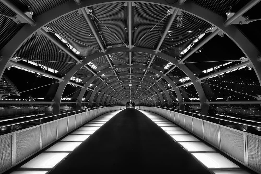 Urban Walkway Perspective by Rolf Lampert — canvas wall art