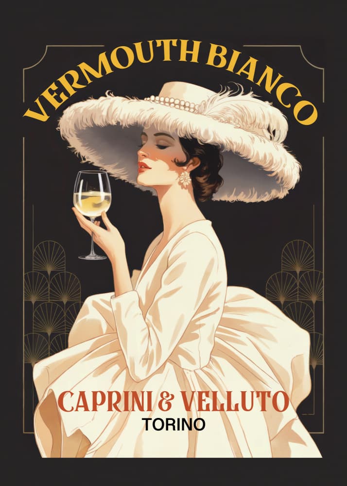 Elegant Art Deco Wine Woman by Andreas Magnusson — canvas wall art