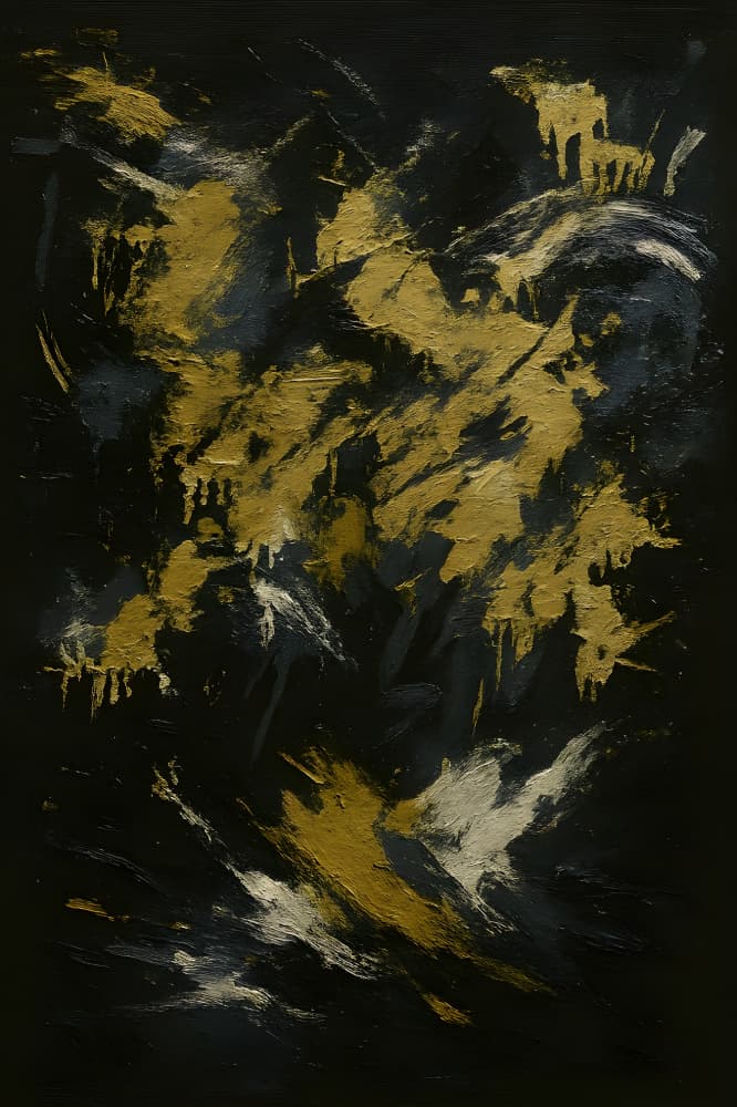 Abstract Golden Deer by HUGO — canvas wall art