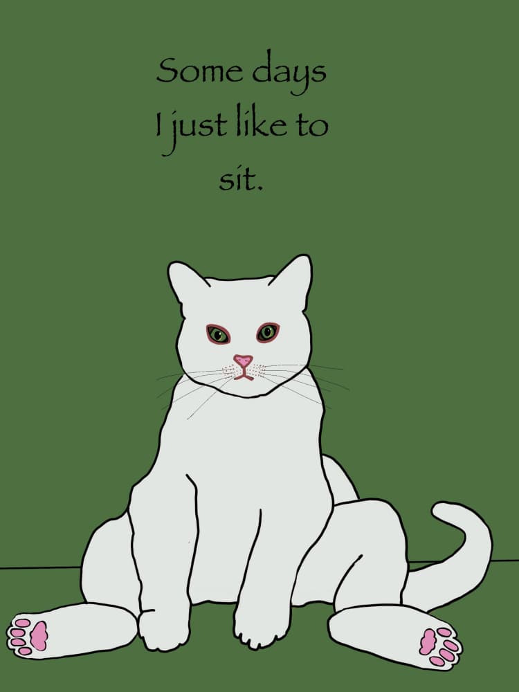 Lazy Cat Sitting by Sharyn Bursic — canvas wall art