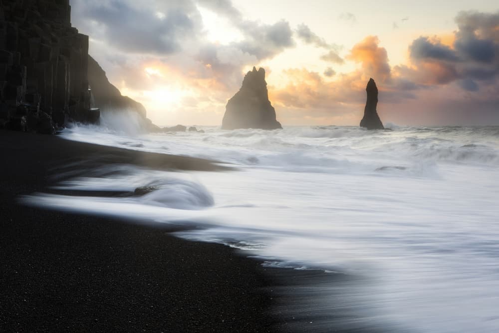 Icelandic Black Sand Sunrise by Tomás Hueso Marco — canvas wall art
