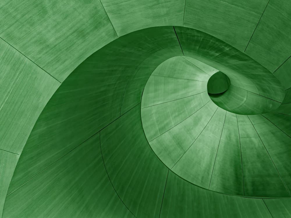 Green Spiral Architecture by Lucie Gagnon — canvas wall art
