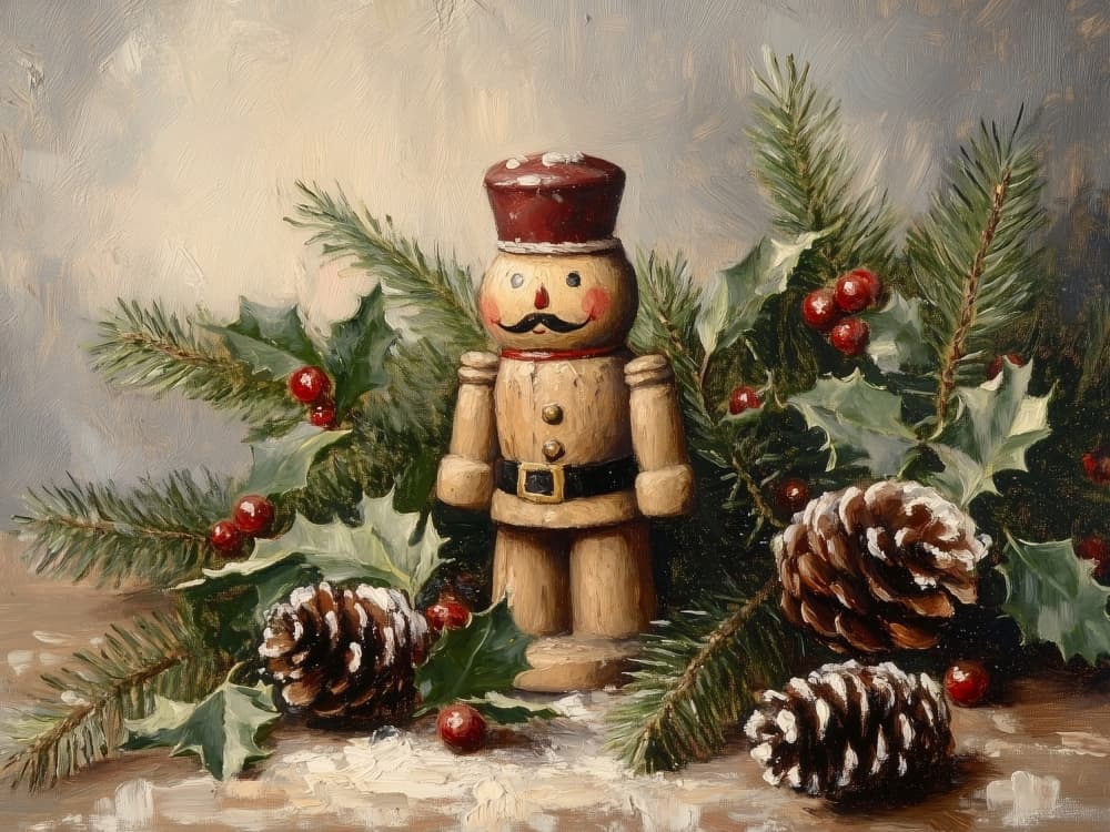 Traditional Christmas Nutcracker by Jolly and Dash — canvas wall art