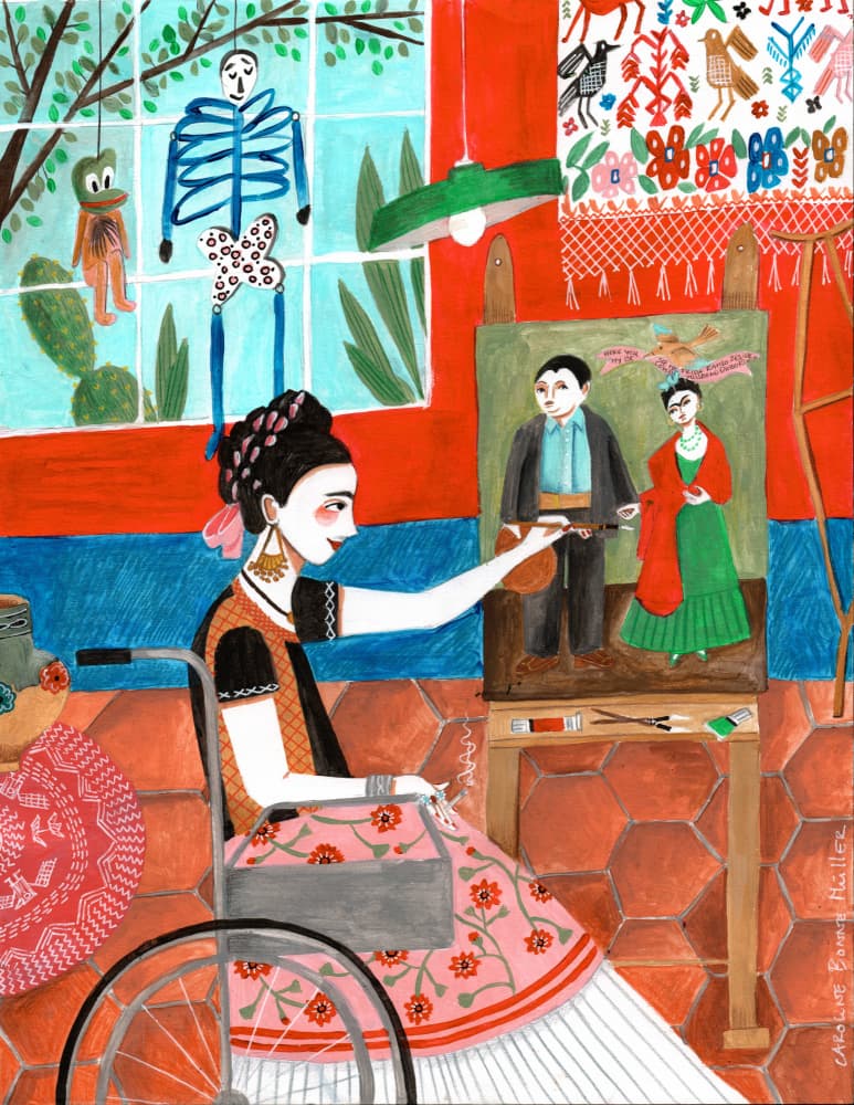 Frida in the blue house by Caroline Bonne Müller — canvas wall art