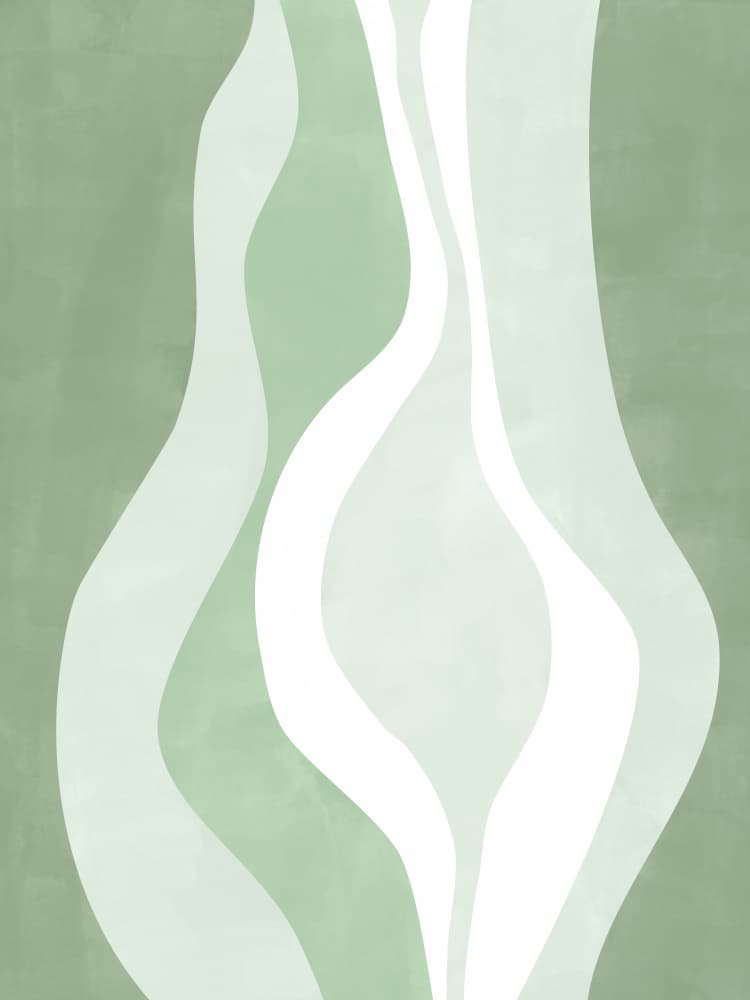 Fluid Sage Waves by Elena Ristova — canvas wall art