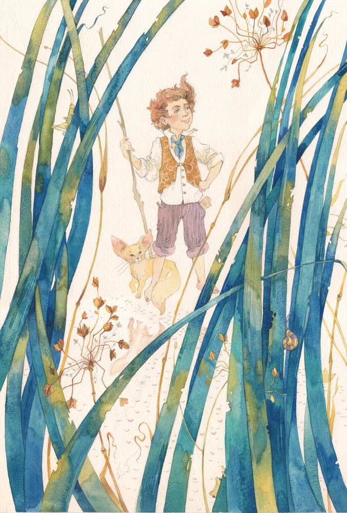 Boy and Fox Adventure by Tetiana Kava Illustration — canvas wall art