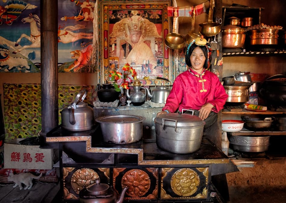 Woman in Traditional Kitchen by Nicolas Marino — canvas wall art