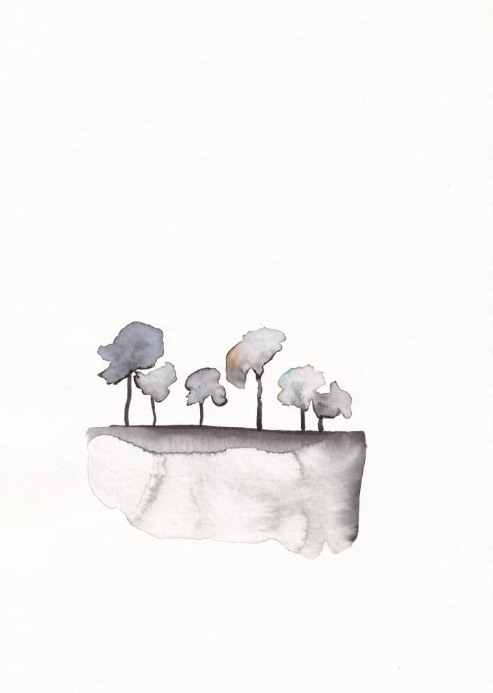 Whimsical Floating Trees by Maira Ribena — canvas wall art