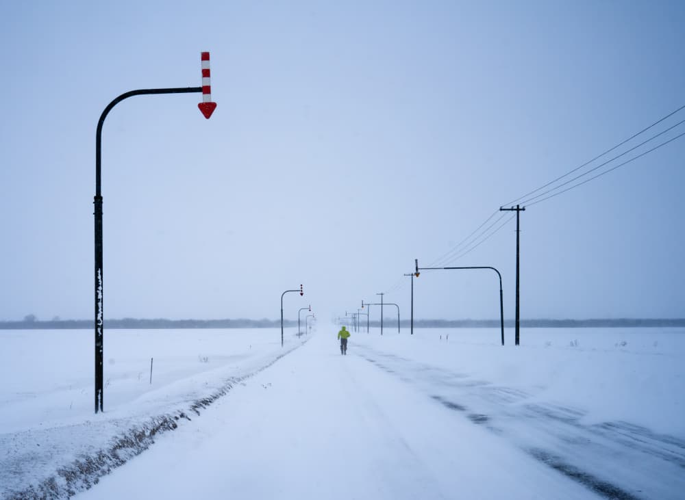 Snowy Road Solitude by Dawn X W — canvas wall art