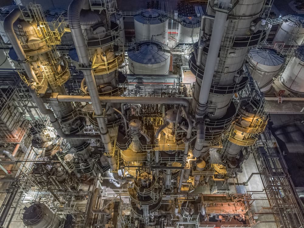 Nighttime Industrial Complex by Kobayashi Tetsurou — canvas wall art