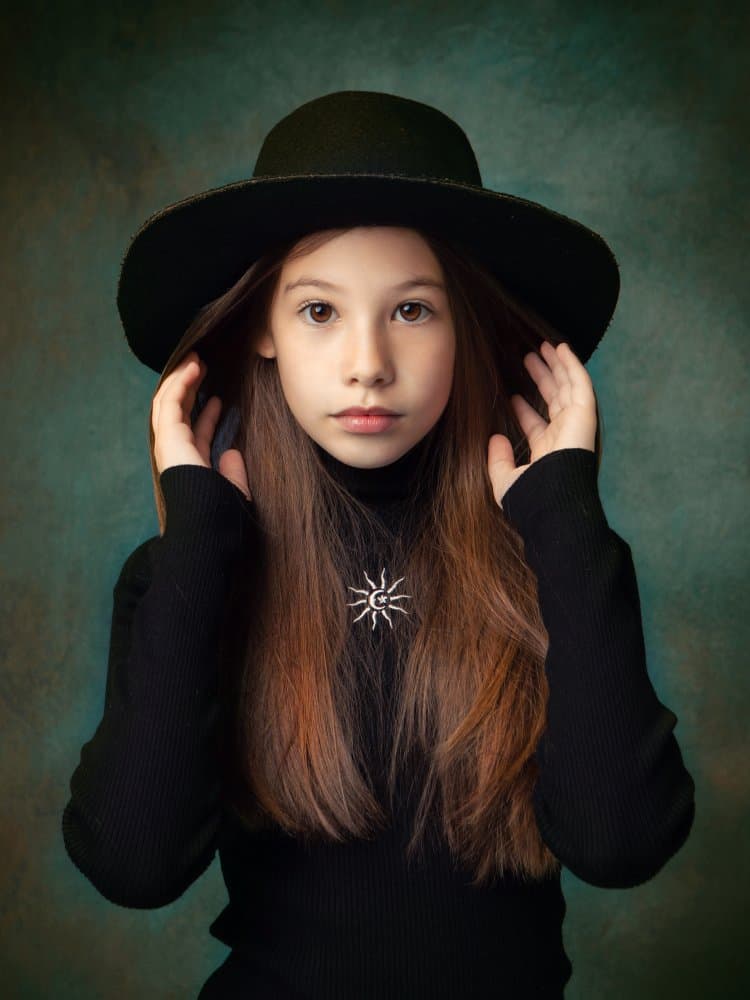 Mysterious Girl In Hat by Mihai Bogdan R — canvas wall art