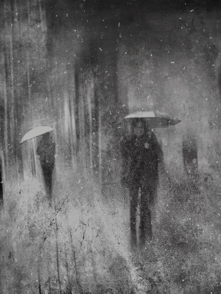 Figures In The Rain by Lammakmak — canvas wall art