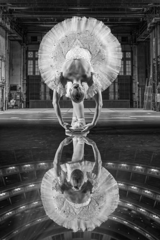 BallerinaStage-BW by Marcel Egger — canvas wall art