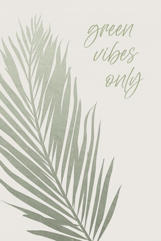 Green Vibes Palm Leaf by Melanie Viola — canvas wall art