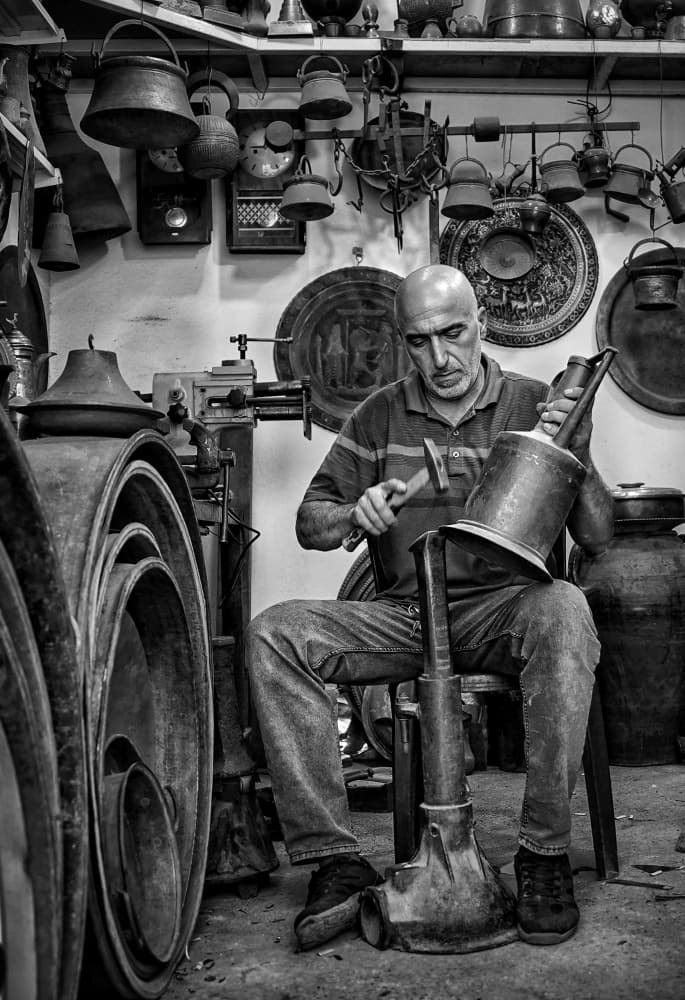 Skilled Metal Craftsman by Bashar Alsofey — canvas wall art