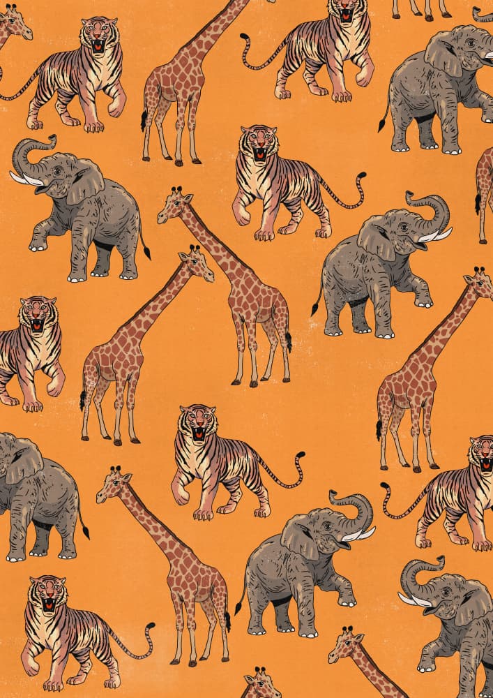 Wild Safari Animal Pattern by Nicholas — canvas wall art