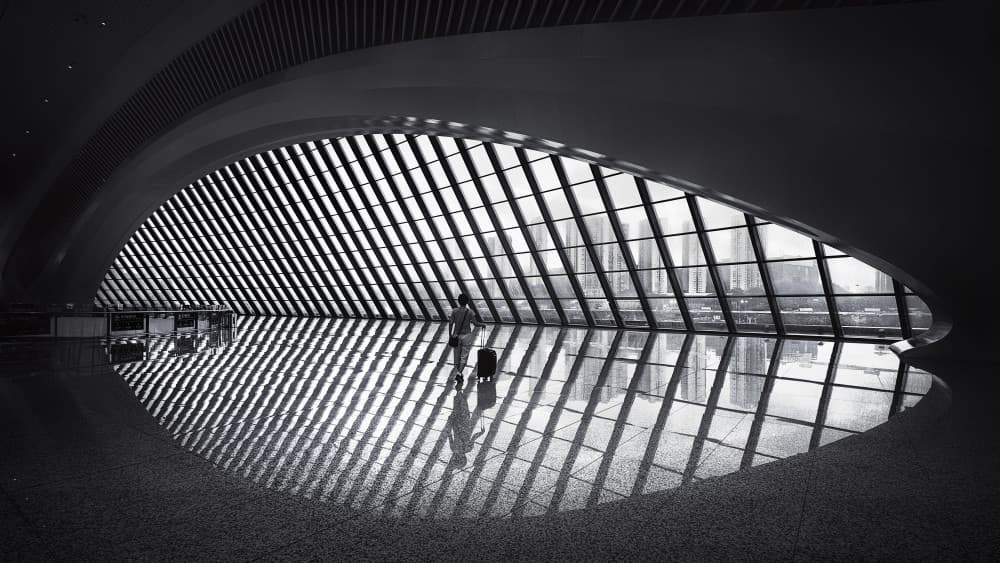 Reflected Traveler Modern Arch by Mei Xu — canvas wall art