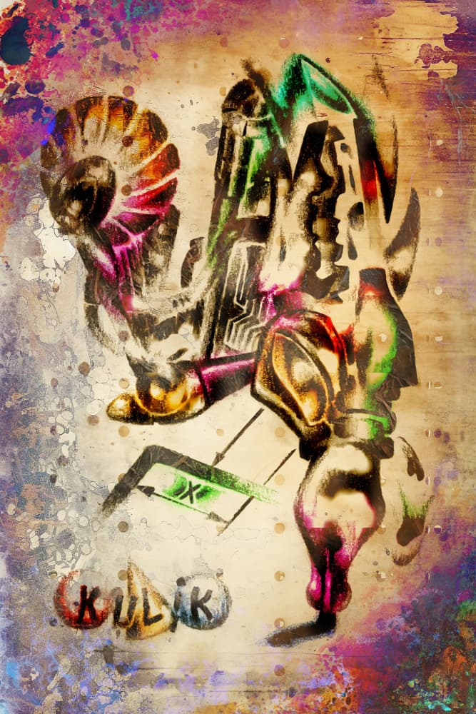 Vibrant Urban Cyborg by Rafal Kulik — canvas wall art