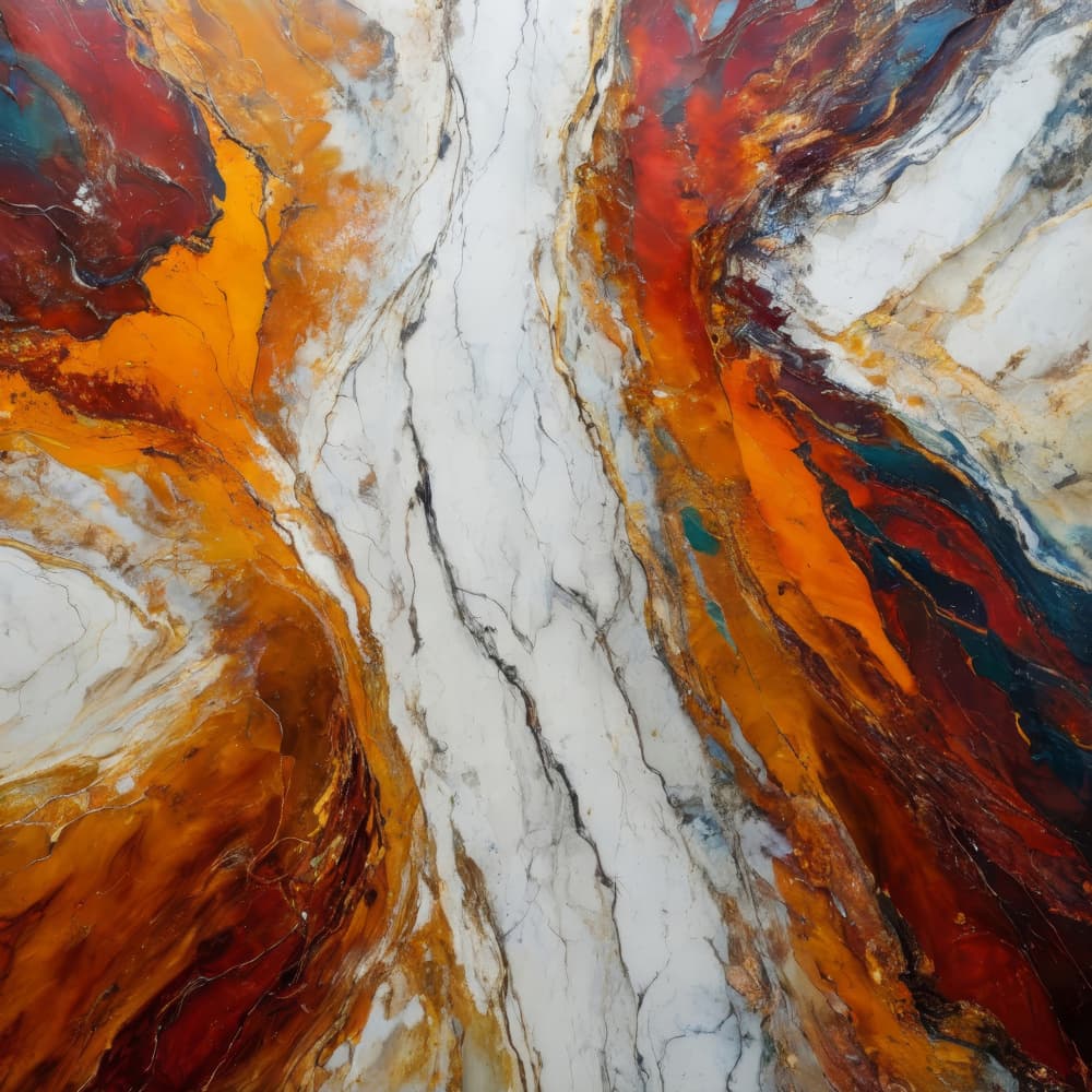 Fiery Marble Flow by Alpenglow Workshop — canvas wall art