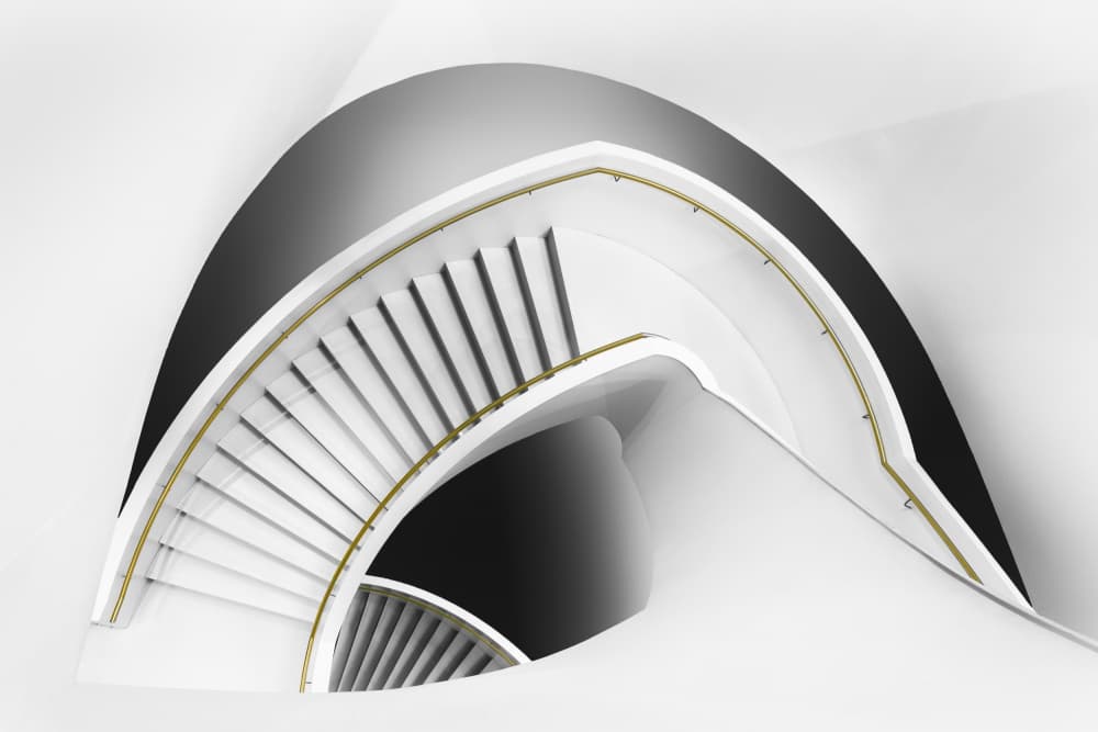 White Spiral Staircase by Greetje van Son — canvas wall art
