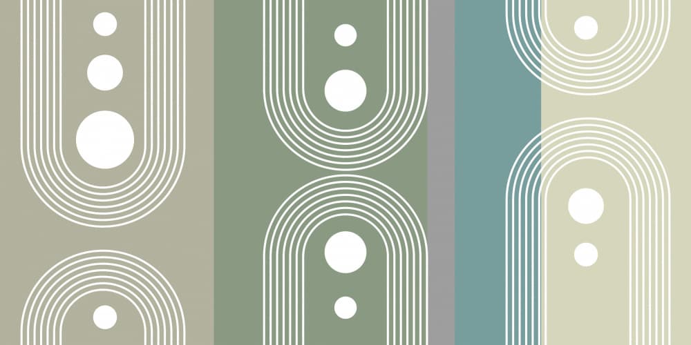 Muted Geometric Arches by Sue Skellern — canvas wall art