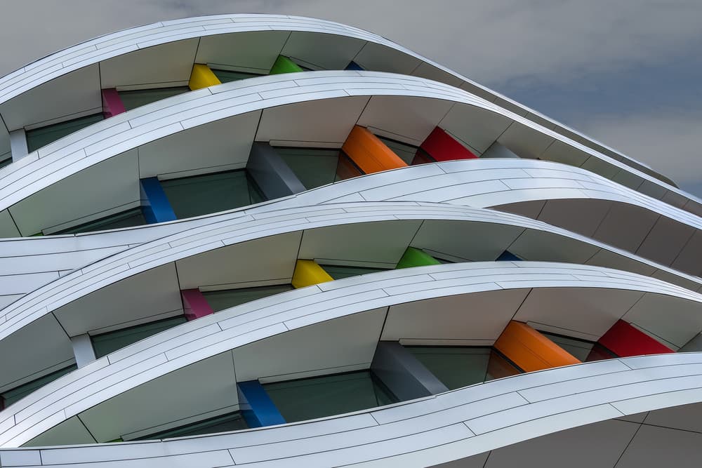 Vibrant Architectural Curves by Henk van Maastricht — canvas wall art