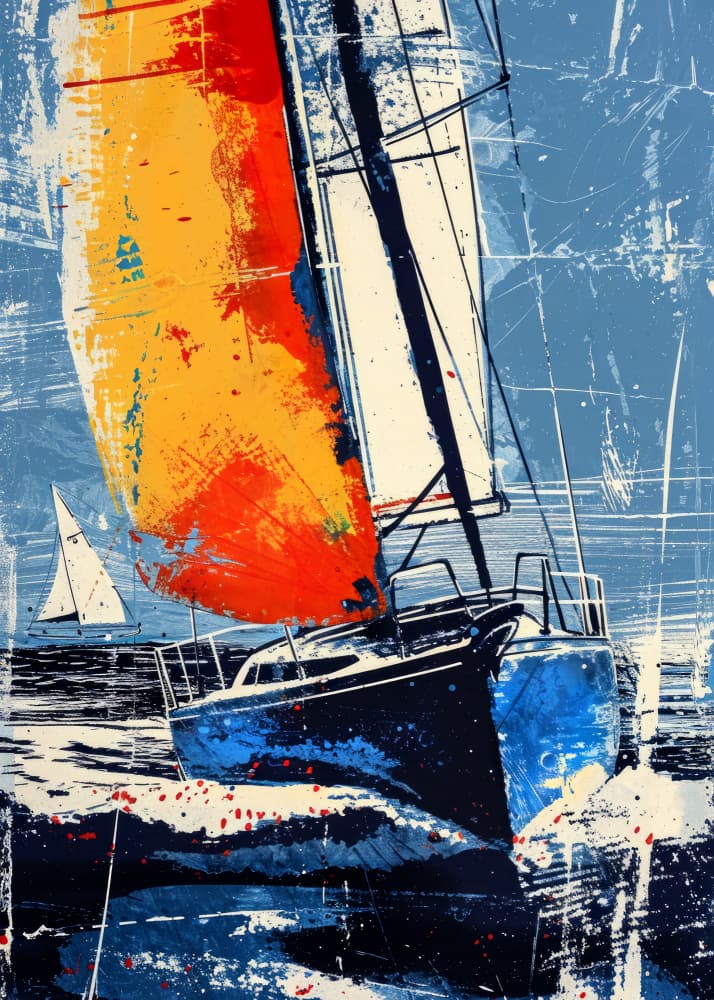 Dynamic Ocean Sailing by Justyna Jaszke — canvas wall art