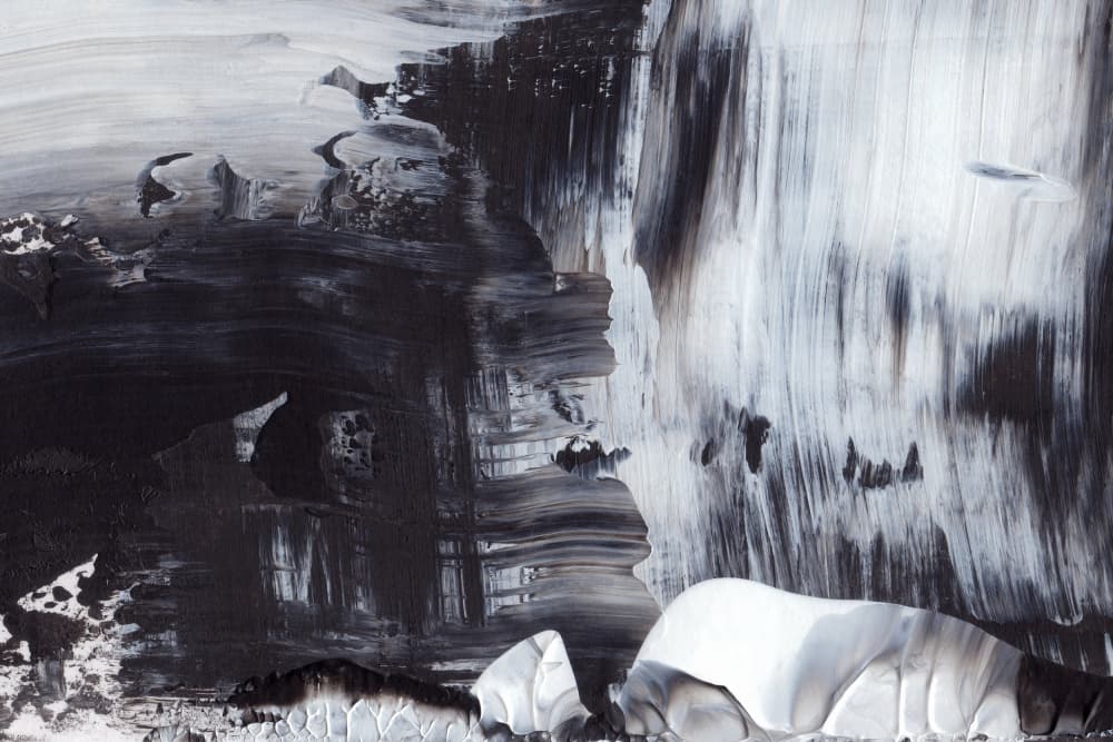 Dynamic Black And White Brushstrokes by uplusmestudio — canvas wall art