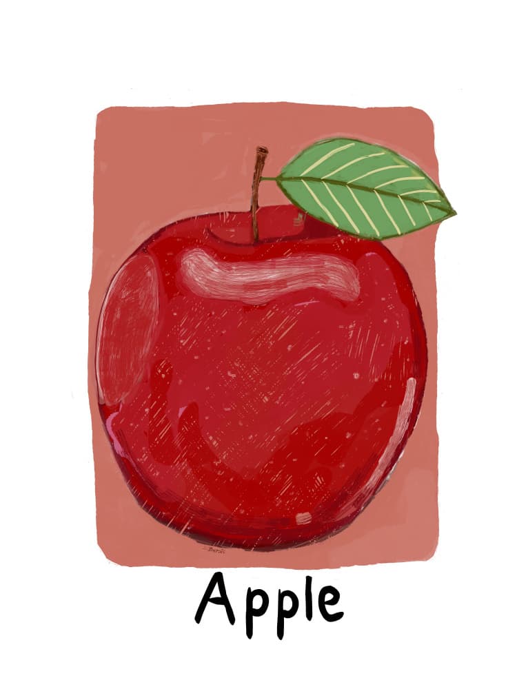 Vibrant Red Apple by Sharyn Bursic — canvas wall art