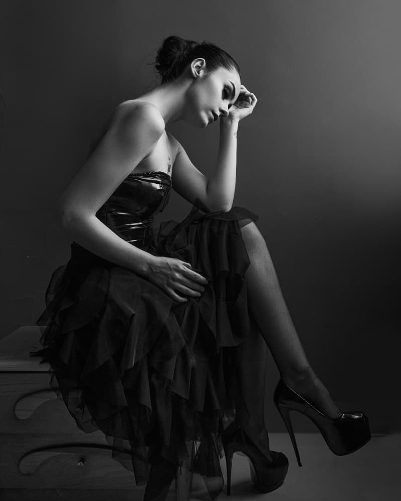 Pensive Woman In Black by Shizuo Shiki — canvas wall art