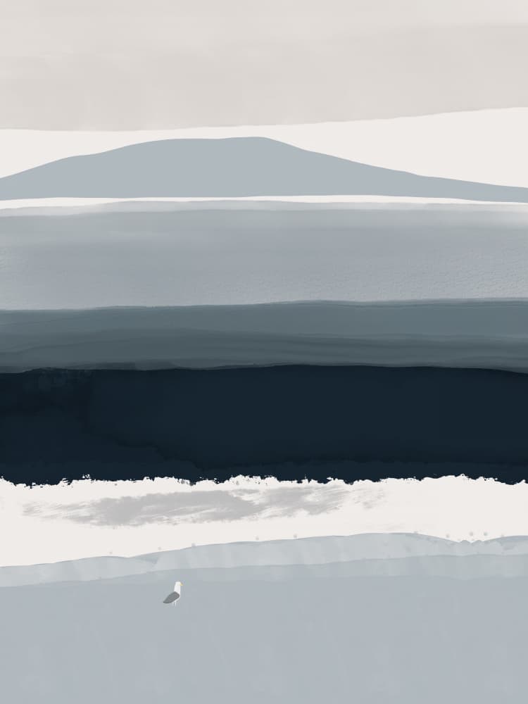 Serene Blue Landscape by Little Dean — canvas wall art