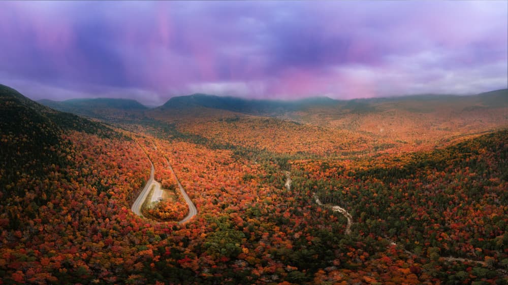 Winding Autumn Mountain Road by John Fan — canvas wall art