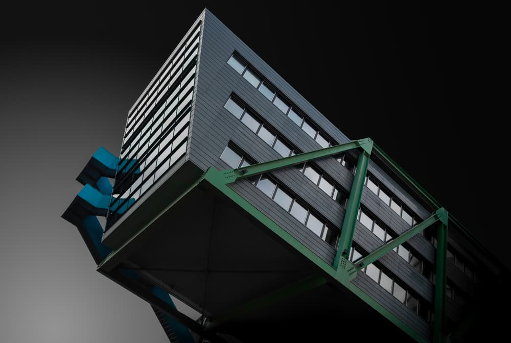 Modern Geometric Building by Jörg Vollrath — canvas wall art