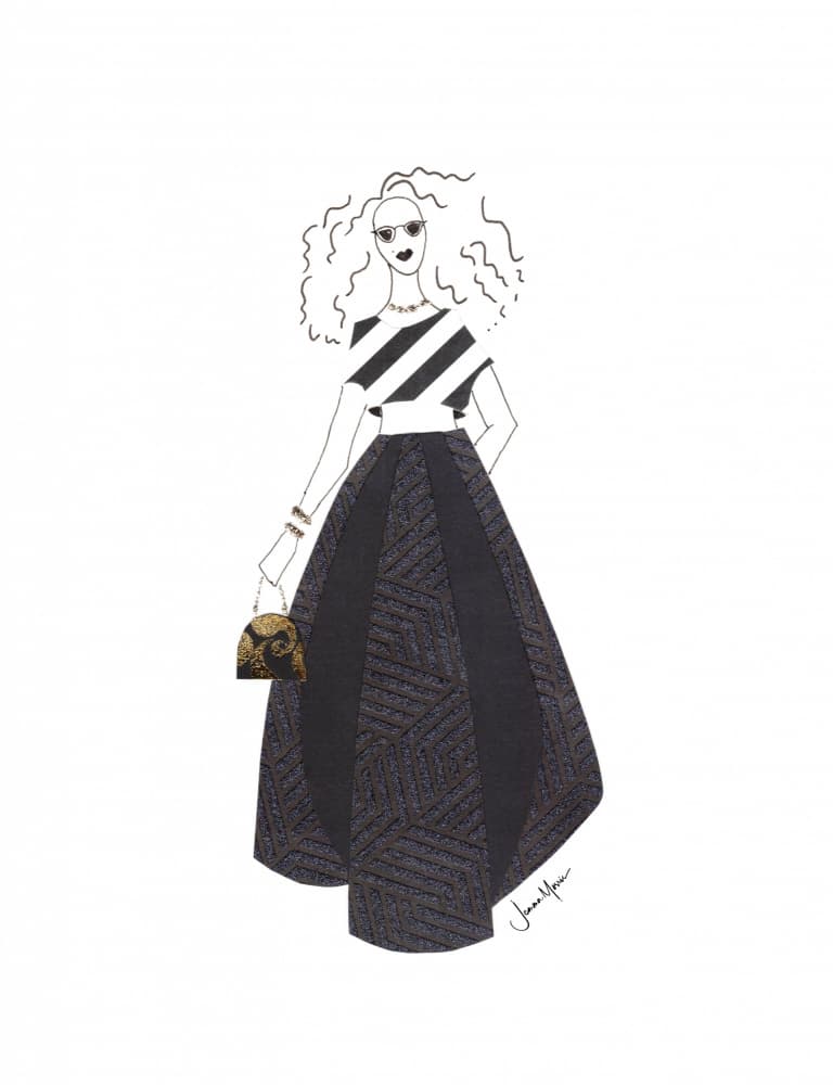 Chic Fashion Illustration by Jemma Morris — canvas wall art