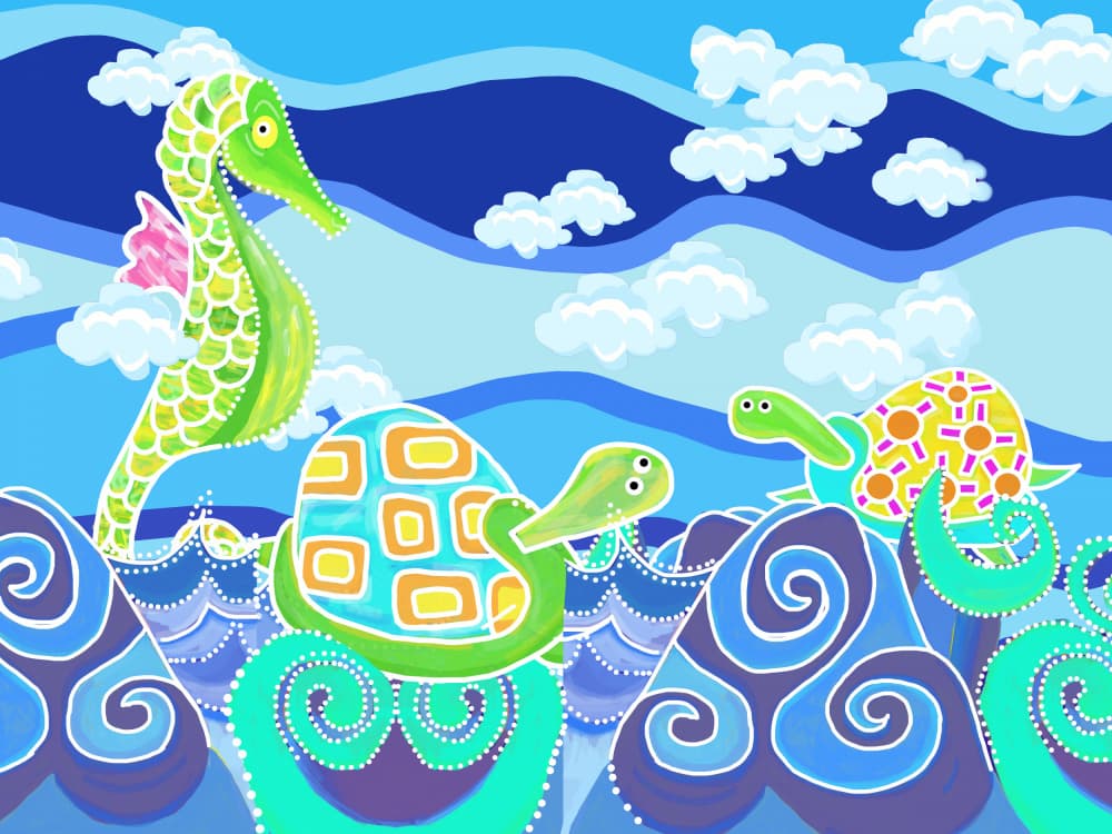 Whimsical Ocean Friends by Lynnda Rakos — canvas wall art