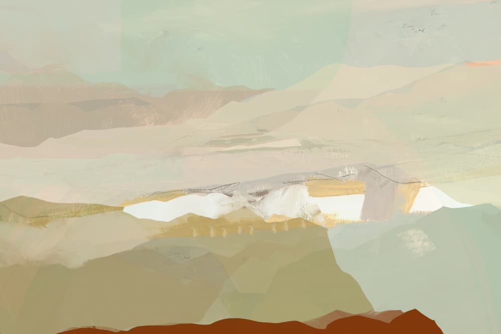 Abstract Mountain Landscape by cartissi — canvas wall art