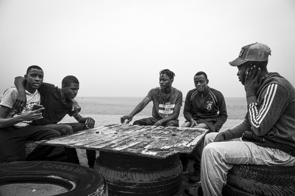Seaside Game With Friends by Elena Molina — canvas wall art